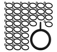 GALPADA Negros Anillos de Cortina 40 Piezas de Hierro | Ojales, Conexión Estable y Segura, Estilo Minimalista, Compatibles con Barras de Cortina