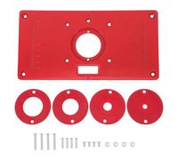 GALPADA Placa de Inserción para Enrutador 235x120x8mm de Aluminio Rojo | Diseño Escala y Anillo Preciso, Ranurado y Montaje, para Carpintería DIY y Trabajo en Casa