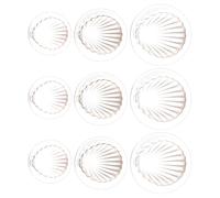 GALPADA Set de 9 Cortadores de Émbolo en Forma de Concha de Plástico Blanco, Antiadherente y Fácil Desmolde para Repostería en Fiestas y Horneado