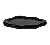 GALPADA Soporte para Cuchara de Cocina de Cerámica en Forma de Nube Negra, Reposacucharas Elegante Superficie Lisa para Mantener la Encimera Limpia