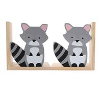 GALPADA Sujetalibros de Madera Forma de Mapache para Oficina y Escritorio, Soporte Decorativo para Libros y Organización, 1 Par Creativo y Funcional