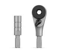 Galvanox Accesorios adicionales para multiherramientas Leatherman, destornillador de carraca y adaptador de punta plana a hexagonal de 6,35 mm de acero inoxidable