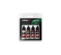 Vallejo Game Color Set de Pintura Acrílica Verde (Green Set). Kit de 4 Colores de Acabado Mate en Botellas de 18 ml con Cuentagotas para Figuras de Fantasía y Wargames