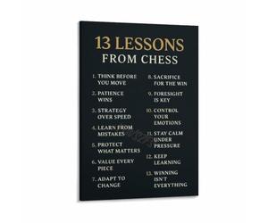 Game of Chess Life Lessons Motivational Poster Wall Decor | Thoughtful chess poster delivers life lessons about patience and decision making(Magnetic,08x12inch(20x30cm))