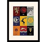 Game of Thrones Póster de Juego de Tronos, 30 x 40 cm, Retro, montado y Enmarcado