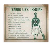 Game Room Wall Art Tennis Motivation Inspirational Poster for Club Office Players Coaches(Unframed,12x18inch(30x45cm))