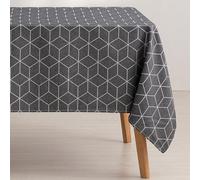 GAMUSI Mantel Antimanchas geométrico Line Antracita 140x300 cm