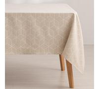 GAMUSI Mantel Antimanchas geométrico Line Lino 140x140 cm