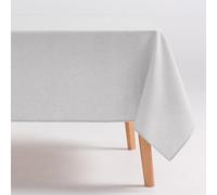 GAMUSI Mantel Antimanchas Liso Cuadrado Tela algodón Impermeable 140x140 cm, Color Gris Claro