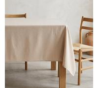 GAMUSI Mantel Antimanchas Liso Rectangular Tejido Jaspeado, Tacto Natural, 140x200 cm, Beige