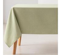 GAMUSI Mantel Antimanchas Mesa Rectangular Rombos pequeños Liso Jacquard Impermeable 140x200 cm, Tacto Tela, Color Verde