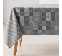 GAMUSI Mantel Antimanchas Mesa Rectangular Rombos pequeños Liso Jacquard Impermeable 140x300 cm, Tacto Tela, Color Antracita