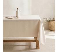 GAMUSI Mantel Antimanchas Tejido Relieve a Rayas, 200x140 cm, Beige.