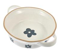 GANAZONO Bol de Cerámica Japonés con Asas Dobles para Sopa, Diseño Redondo Blanco, Fácil de Limpiar y Acabado Delicado, Adecuado para Servir en Cocina Casera