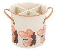 GANAZONO Organizador de cubiertos y soporte para utensilios de cocina de hierro estilo retro con rejilla de drenaje, práctico para el hogar