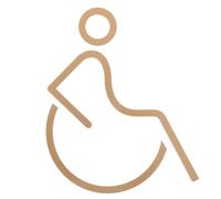 GANAZONO Señal de Baño para Discapacitados Símbolo de Baño para Discapacitados Acrílico Dorado Diseño Muy Visible y Resistente a Rayaduras y Pared Visitantes Discapacidad y Usuarios