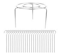 GANAZONO Soporte colgante para brochetas de acero inoxidable, parrilla para freidora de aire con gancho y 24 pinchos reutilizables, ideal para cocinar verduras y mariscos en barbacoas y
