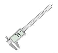 GANCEI Calibrador digital de plástico de 0 a 150 mm, herramienta de medición vernier con pantalla LCD grande de 4 vías para electrónica, joyería, manualidades, pulgadas, color plateado