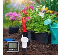 GANCEI Indicador digital de nivel de agua para tanque de agua de lluvia, medidor de cisterna inalámbrico con sensor de temperatura, transmisión de 100 m, alarma alta y baja, sonda IP43 para exteriores
