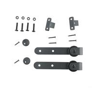 GANCEI Kit de herrajes para puerta corrediza de granero para armarios con rodillo de pista silencioso suave y guía de suelo, adecuado para interior rústico moderno nórdico del hogar