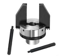 GANCEI Portabrocas de torno de madera para perforación de pluma de 2 pulgadas y 2 mandíbulas, rosca directa TPI de 1 a 8, sujeción de 8 x 8 - 23 x 23 mm cuadrados para torneado de madera