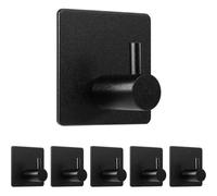 Gancho adhesivo de pared - 3M - Acero inoxidable - 6 piezas - Negro - Antioxidante