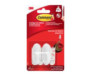 Gancho adhesivo pequeño blanco 3m 2 uds
