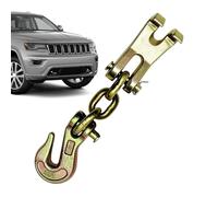 Gancho Clevis doble con cremallera de acero al carbono robustez autoapriete | Pinza de doble garra para cadena de elevación de garaje, 4 x 4, autocaravana, camión, remolque, sedán