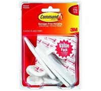 Gancho Command de uso grande 17003ES, color blanco, 1 gancho, 2 tiras, 17003-VP-3PK