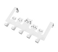 Gancho Creativo sin Perforaciones de Hierro Forjado Blanco para Puerta | Diseño en Z de Cinco Ganchos, una Sola Línea Reutilizable, Adecuado para Pisos de Alquiler y Estudiantes