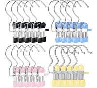 Gancho de Botas Lavandería,20 Piezas Multicolores Pinzas para Tender la Ropa 360°Ganchos de Viaje de Acero Inoxidable Clip para Colgar de Metal Portátiles para Ropa,Zapatos,Pantalones,Toallas
