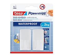 Gancho de plástico rectangular tesa powerstrips Waterproof, 2 ganchos + 4 tiras + toallitas