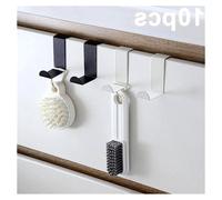 Gancho de puerta en forma de Z de acero inoxidable – Organizador para abrigos, llaves y accesorios para la cocina y el baño (plateado, 10 unidades)