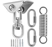 Gancho de techo para sillón colgante, muelle oscilante de 450 kg, capacidad de giro de 360°, resistente, de acero inoxidable, con 3 mosquetones para hamaca, hormigón, saco de boxeo, toalla de yoga