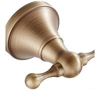 Gancho doble de latón antiguo para toallas, colgador de pared vintage para baño, gancho de cobre resistente con acabado clásico para decoración del hogar, diseño de ahorro de espacio (gancho recto)