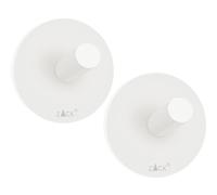 Gancho para toallas 4,5 cm, juego de 2, blanco, acero inoxidable, Zack