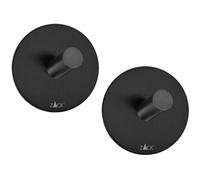 Gancho para toallas 4,5 cm, juego de 2, negro, acero inoxidable, Zack