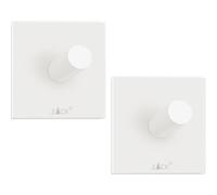 Gancho para toallas 4 cm, juego de 2, blanco, acero inoxidable, Zack