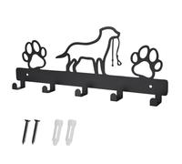 Gancho Percha Pared Soporte metálico para llaves y perro con 5 ganchos, montaje fácil