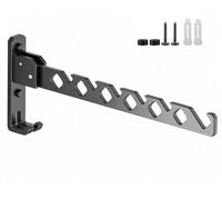 Ganchos abatibles para colgar en la pared, de 34 x 13 cm, de aluminio, color plateado, con capacidad de 15 kg