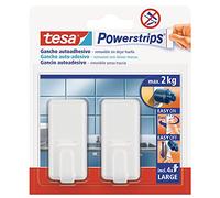 tesa Ganchos adhesivos Powerstrips grandes - 2+4 tiras adhesivas - Blanco