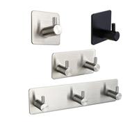 Ganchos Autoadhesivos de Acero Inoxidable 3M, Gancho Adhesivo para Pared y Puerta, Toallero Antioxidante, Perchero para Ropa y Abrigos Silver-1pcs