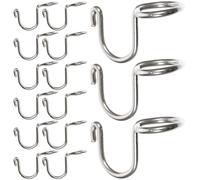 Ganchos Conectores para Perchas de Ropa, 15 Unidades Acero Inoxidable | Armario y Barra, Diseño Apilable Multicapa, Plata, Bordes Redondeados y Superficie Lisa