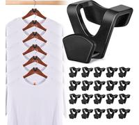 Ganchos de conector negros para ropa, paquete de 60