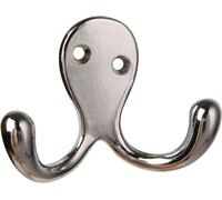 Ganchos dobles de aleación de zinc, paquete de 6 unidades, para montaje en pared, ideales para colgar ropa y accesorios