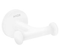 Ganchos dobles para toallas Hansgrohe, modelo Axor Universal Circular, color blanco mate, referencia 42812700