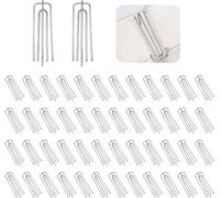 Ganchos para cortinas Ibzenoa® de acero inoxidable, juego de 50 unidades, 7 x 2,5 x 2 cm – resistentes a la corrosión, con 4 dientes plegables y extremo redondeado, para raíles, bucles y barras de cor