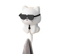 Ganchos para gatos - Percha adhesiva de 4,5 x 8,5 cm, llavero | Soporte de pared automático para gafas de lindo, decorativo, resistente, carga de 10 kg, organizador de ABS, de m