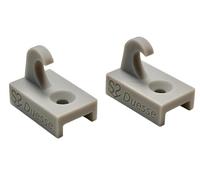 Ganchos para mosquitera de deslizamiento lateral - Alta resistencia - Juego de 2 unidades - Compatible con sistemas tipo IRS - Color gris - Fabricado en Italia