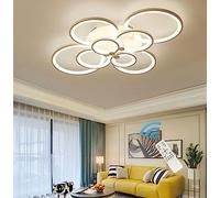 Ganeed Lámpara de Techo LED 100W Regulable con Mando 8 Anillos | Lámpara de Techo Moderna con Mando a Distancia, Ajustable en Brillo y Color, para Cocina, Dormitorio